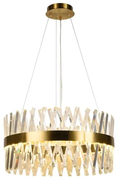 Lustră LED dimabilă pe cablu LED/80W/230V 3000-6500K auriu + telecomandă