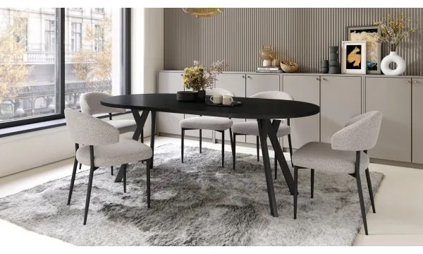 Masă extensibilă de dining ARTUR, neagră