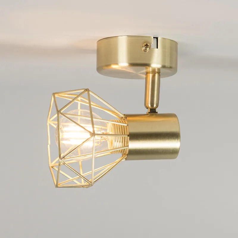 Set de 2 spoturi Art Deco cu braț pivotant și înclinabil din alamă - Mosh