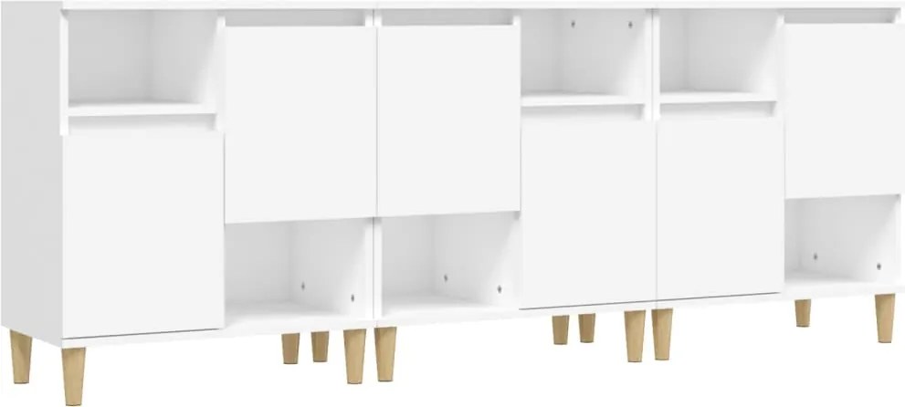 vidaXL Dulapuri, 3 buc, alb, 60x35x70 cm, lemn prelucrat