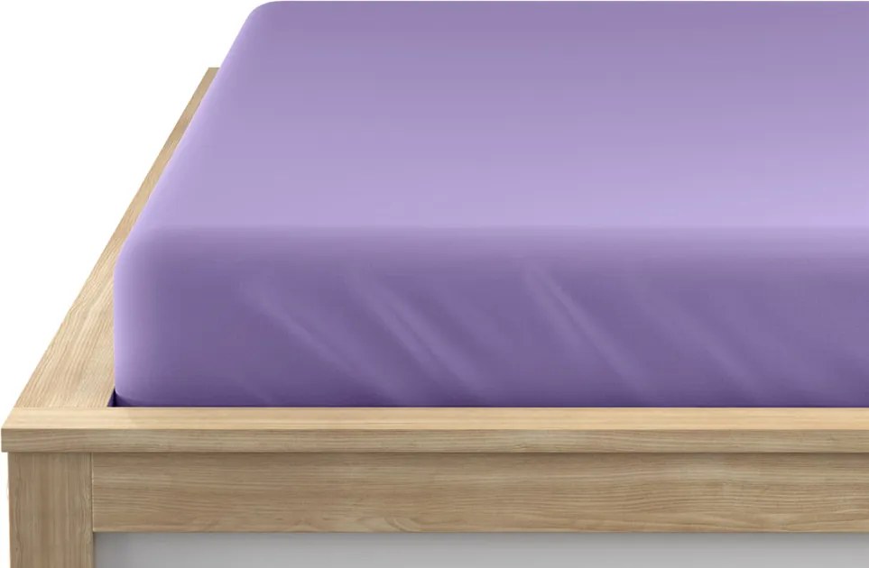 Cearsaf Jersey EXCLUSIVE cu elastic mov deschis 200 x 220 cm