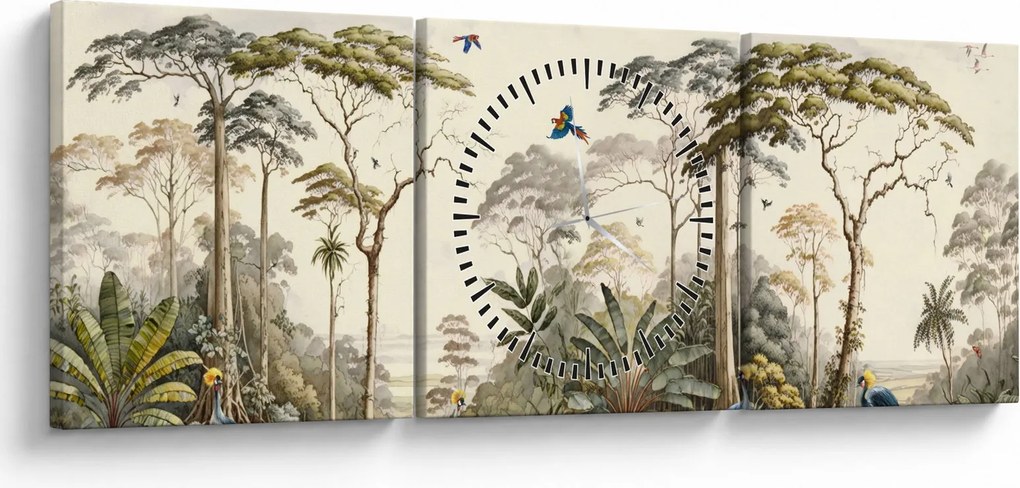 Tablou - Pădurea tropicală amazoniană (cu ceas) (90x30 cm)