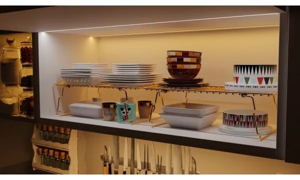 Organizator cu rafturi 42x19 cm auriu