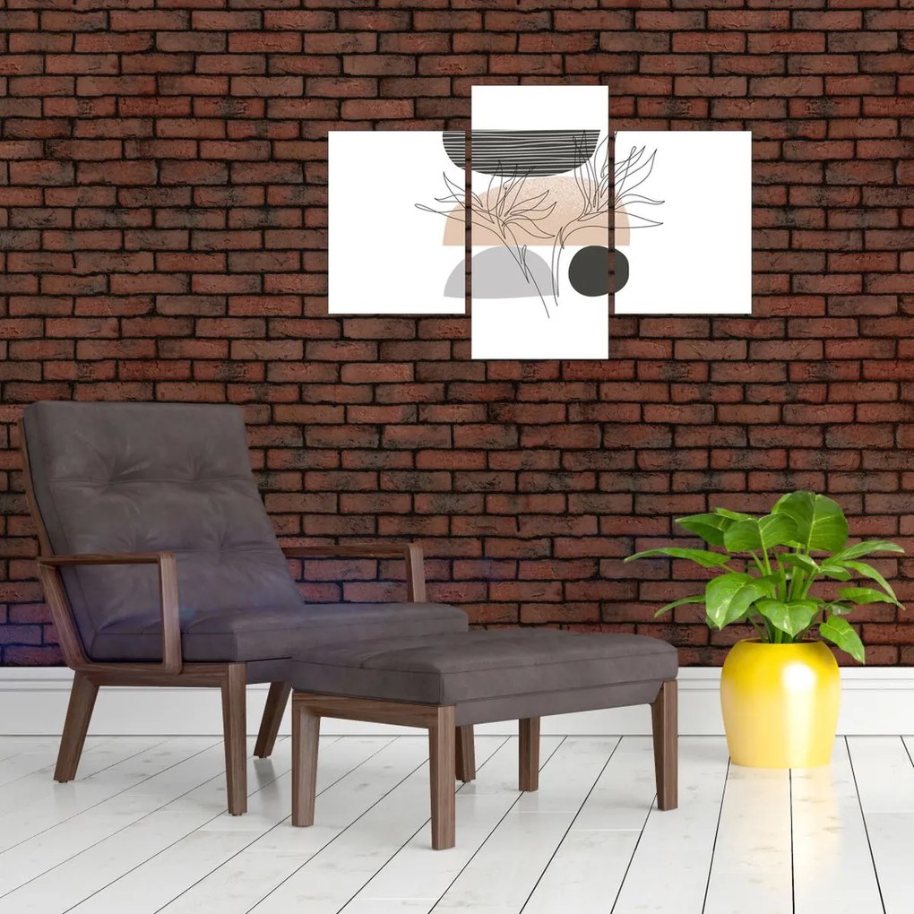 Tablou - Linie de artă flori N⁰2 (90x60 cm)