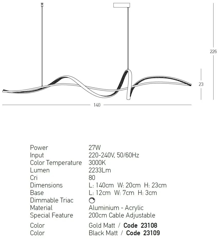 Lustra LED suspendata design modern decorativ Minimal aurie