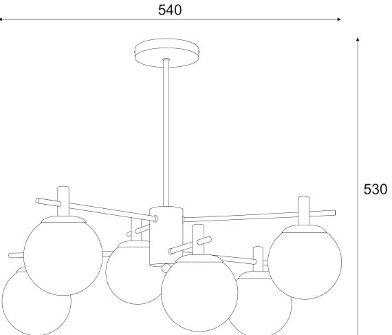 Lustră pe tijă LILOU 6xE14/5W/230V crom mat/fumuriu