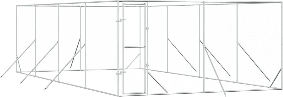 vidaXL Padoc de exterior pentru câini argintiu 4x8x2 m oțel galvanizat