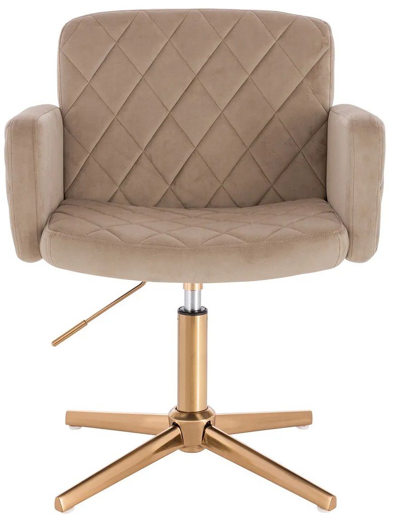 HR802CROSS Scaun Latte din Catifea cu Bază Aurie