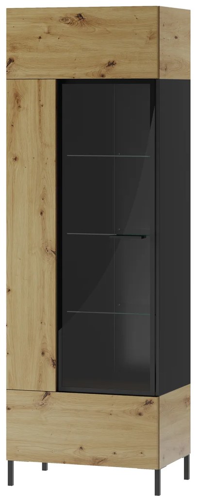Vitrină Lorren 10 (stejar artisan + negru mat). 1068164