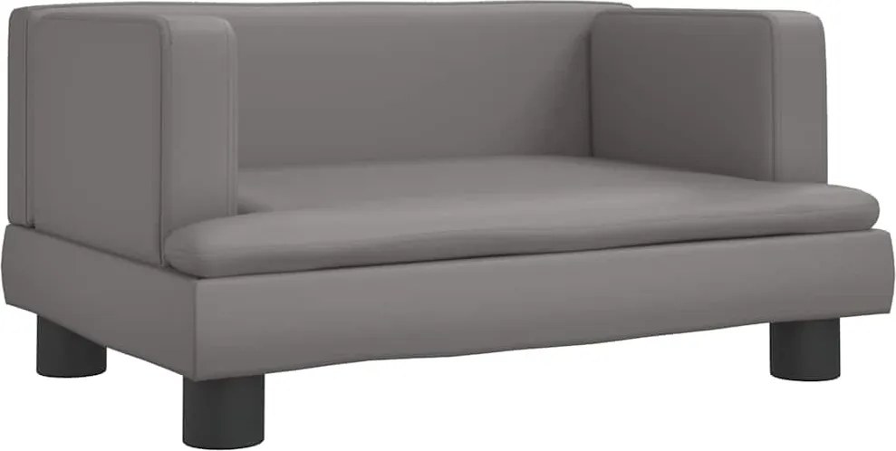 vidaXL Canapea pentru copii, gri, 60x40x30 cm, piele ecologică