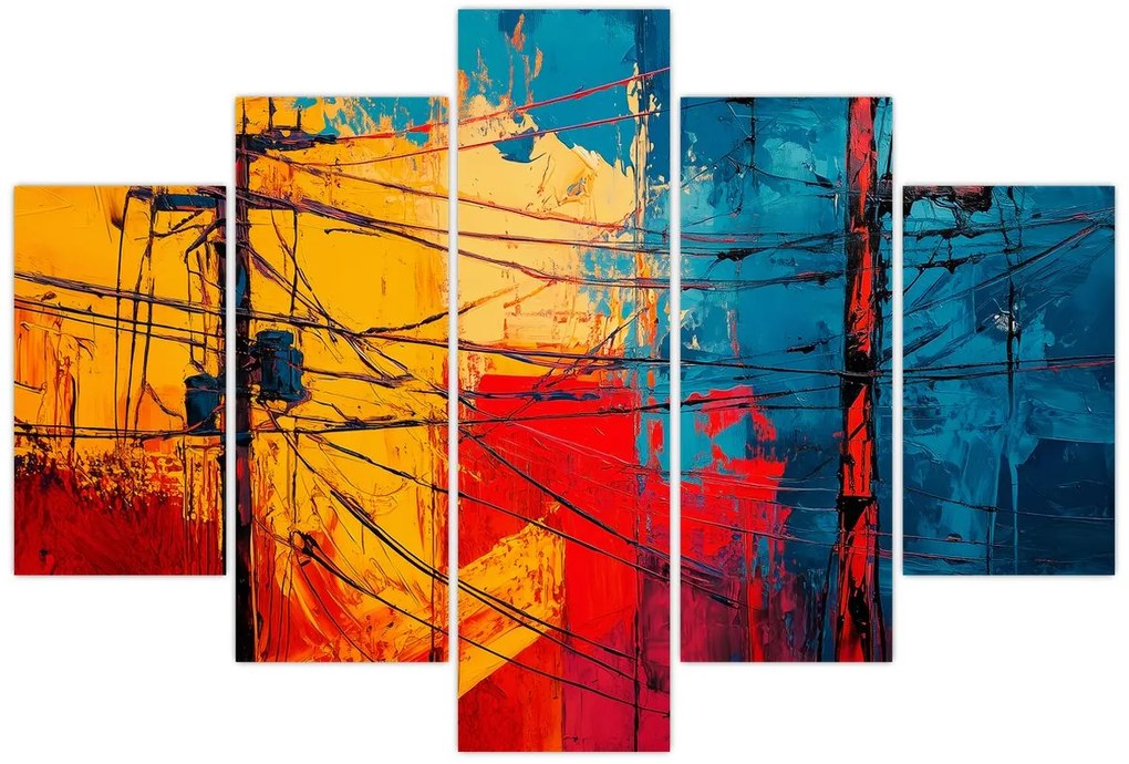 Tablou - Linii electrice abstracte (150x105 cm)