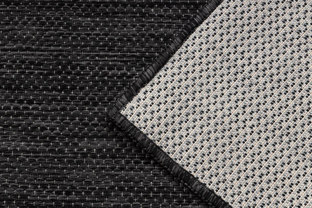 Covor, traversa SISAL SION A5165A Melanj țesute plate negru