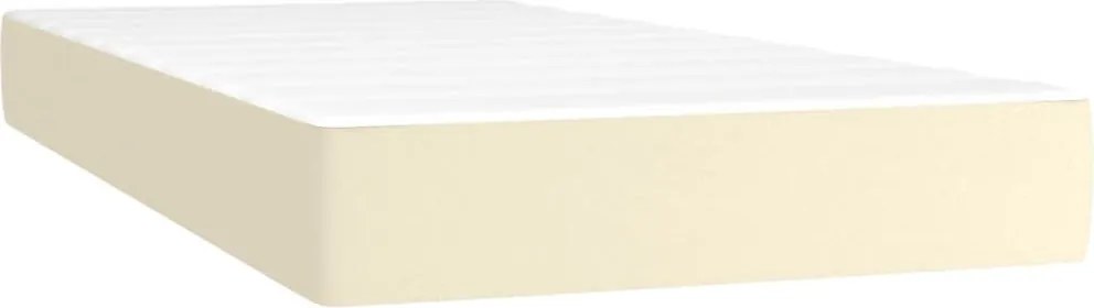 vidaXL Saltea cu arcuri buzunar, fermitate medie, crem, 100x200x20 cm, piele ecologică