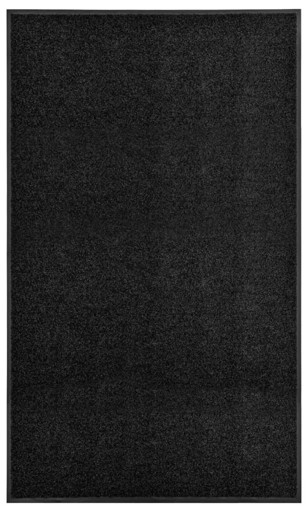 vidaXL Covoraș de ușă lavabil, negru, 90 x 150 cm