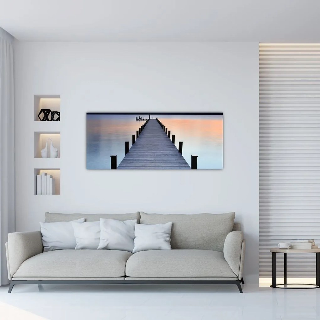 Tablou - Ponton de la Lacul Starnberger, Bavaria, Germania (120x50 cm)