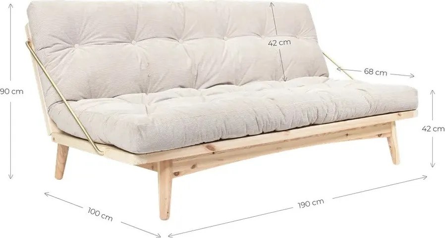 Canapea extensibilă roz 190 cm Folk - Karup Design