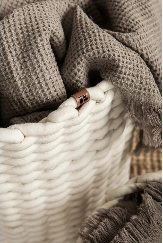 Coș de depozitare din material textil ø 40x40 cm Peach Skin Round XL – Bigso