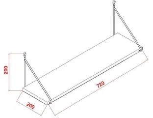 Raft de perete ARMONI 20x72 cm alb