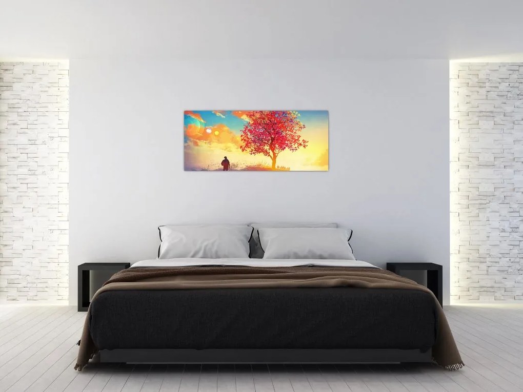 Tablou - casa în deal (120x50 cm)