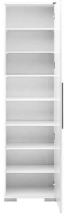 Dulap Multifunctional Adore Diamond, 8 rafturi, Usa reversibila, Alb 50 x 187 x 35 cm