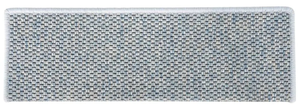 Covorase scari autoadezive, 15 buc. albastru 65x25 cm, sisal 15, Albastru, 65 x 25 cm