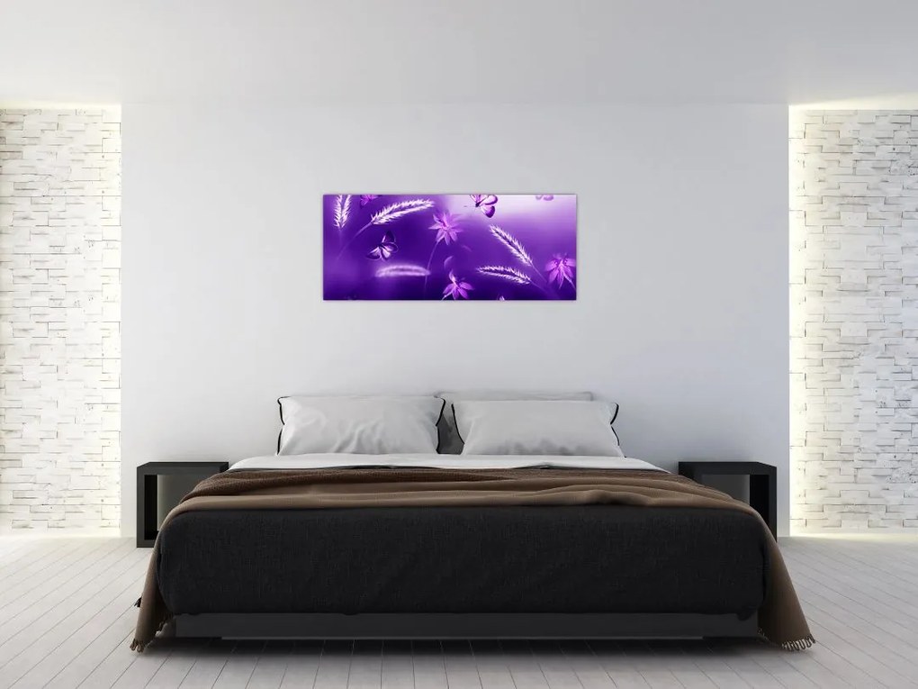 Tablou - Lunca cu fluturi (120x50 cm)