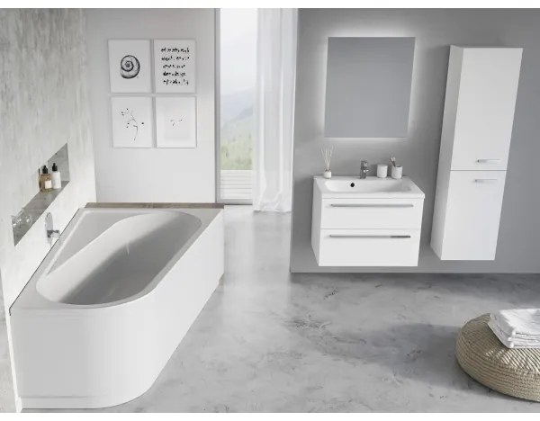 Ravak CA41000000 - Cadă de colț CHROME 170x105 cm acrilică/albă