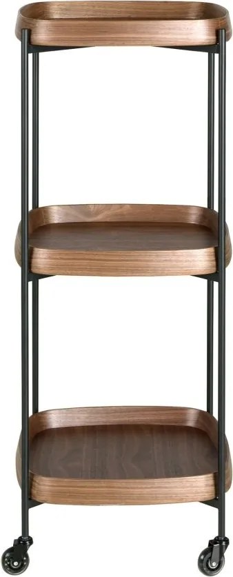 Gheridon, Mini Bar cu roti pentru bauturi si sticle Walnut