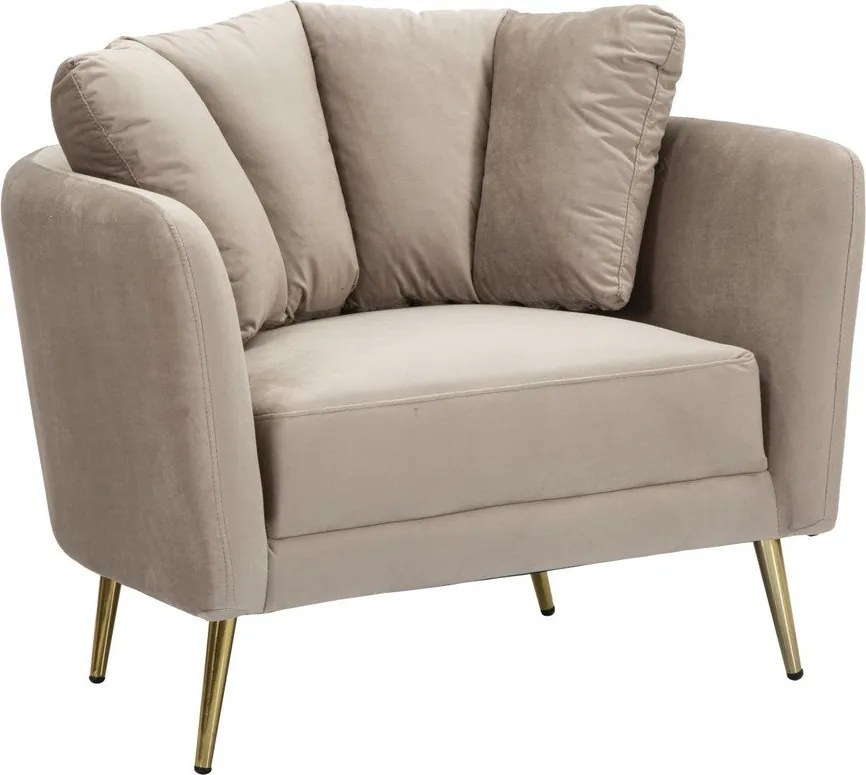 Fotoliu taupe cu tapițerie din catifea Kiev – Mauro Ferretti