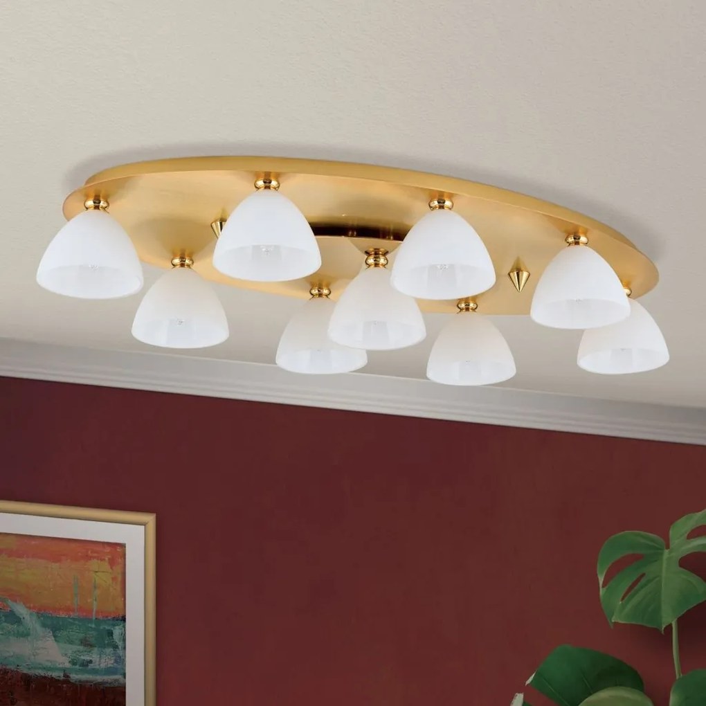 Plafoniera design modern OPALDESIGN 9L, auriu mat