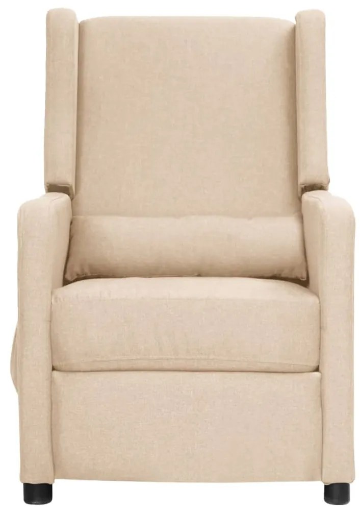 339009 vidaXL Fotoliu rabatabil, crem, material textil