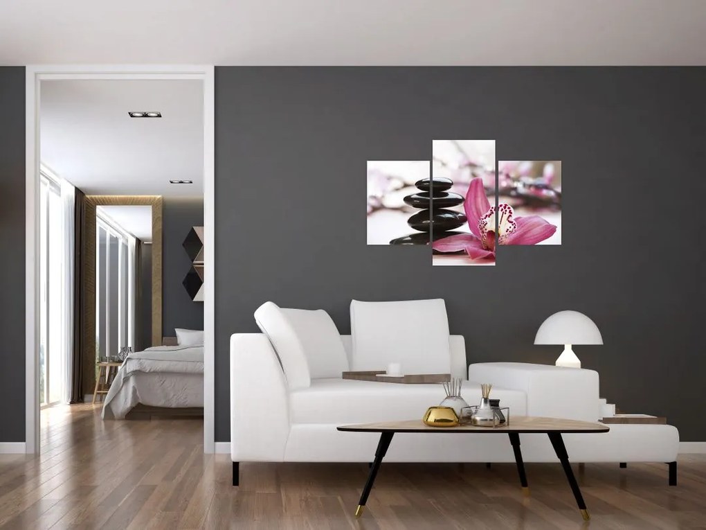 Tablou cupietre pentru masaj și orhidee (90x60 cm)