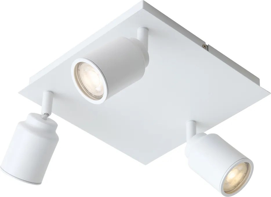 Spot de baie modern alb pătrat cu 3 lumini IP44 - Ducha