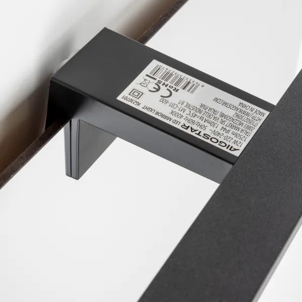 Aigostar - Aplica LED pentru oglindă de baie, 12W, 230V, 4000K, 60 cm, IP44, negru