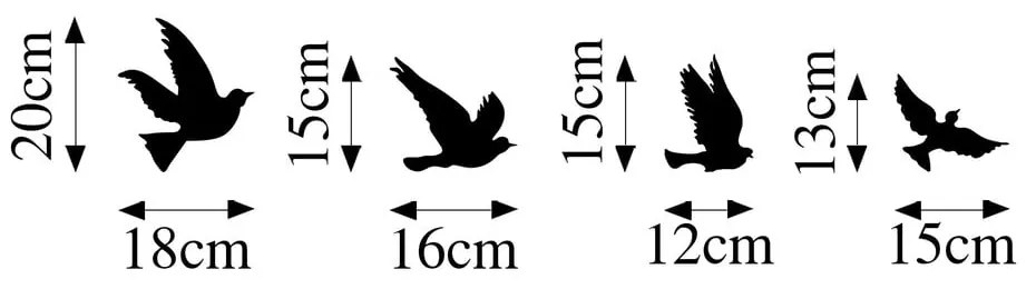 Decorațiune de perete din metal 18x20 cm Birds – Wallity