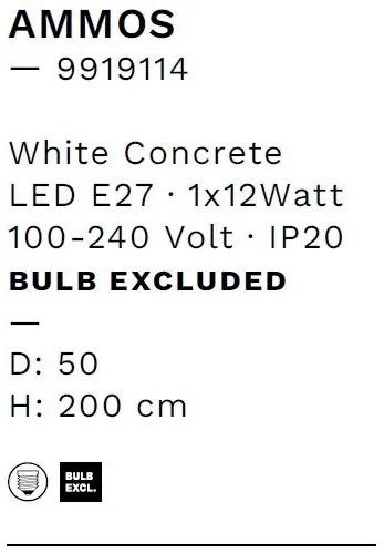 Lustra suspendata design decorativ Ciment, AMMOS alb