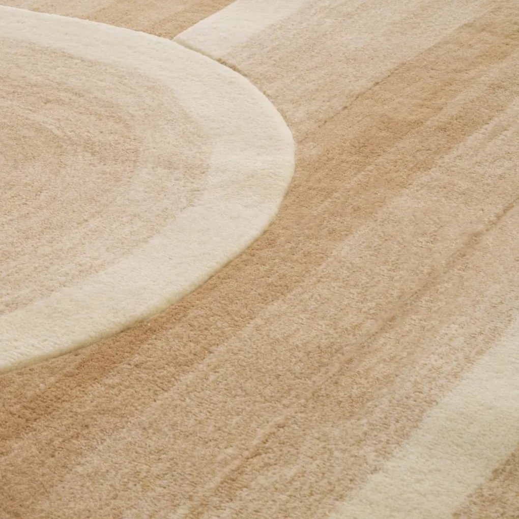 Covor design LUX tesut manual din lana Marsala 300x400