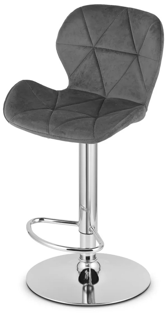 Scaun de bar WEST VELVET, gri