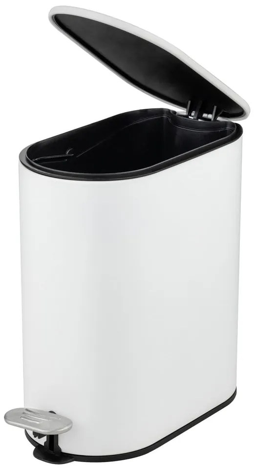 Coș de gunoi alb mat cu pedală din oțel 5 l Collungo – Wenko