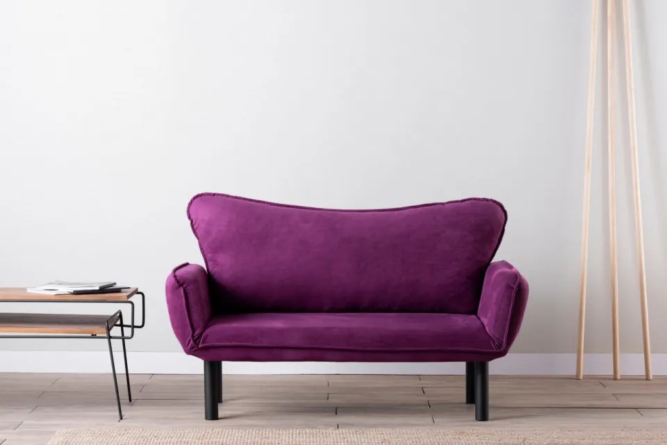 Canapea Extensibilă cu 2 Locuri Chatto, 140 x 70 x 65 cm, Mov