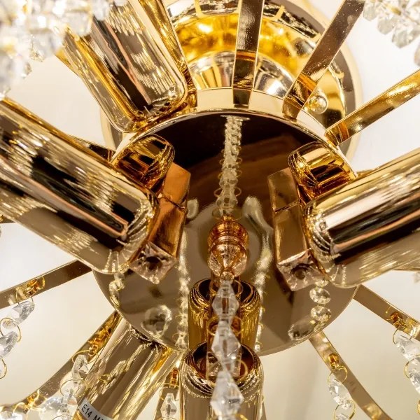 Lustră de cristal aplicată Brilagi CRYSTAL 6xE14/60W/230V auriu