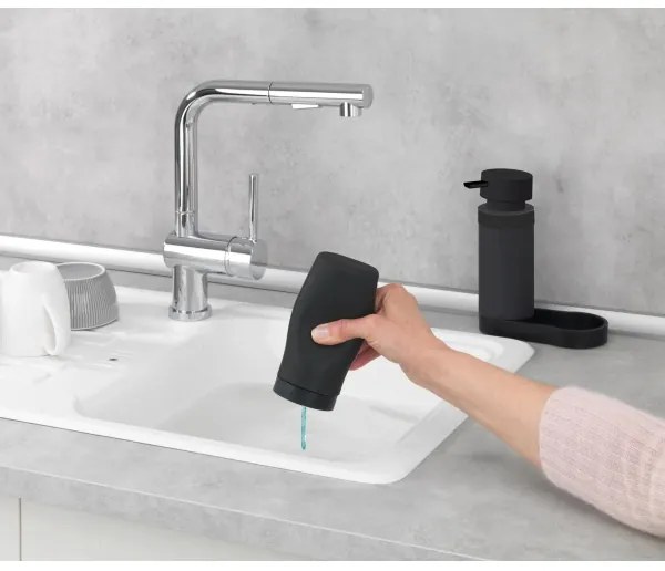 WENKO 69753800 - Organizator EASY SQUEEZ-E, 15 x 18 cm, negru