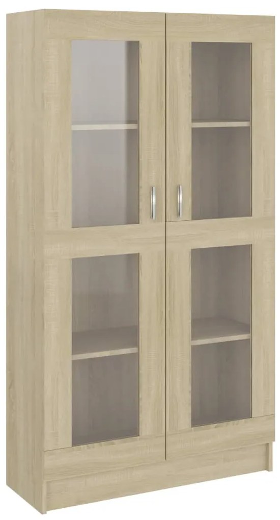 Dulap cu vitrina, stejar Sonoma, 82,5 x 30,5 x 150 cm, PAL