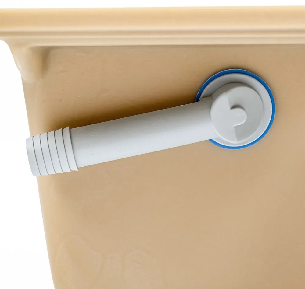 Chiuvetă pătrată Nia din granit, bej, cu o singură cuvă