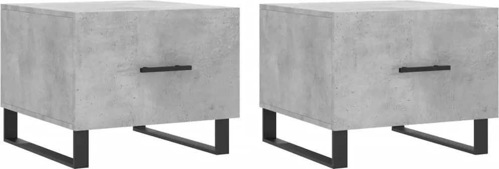 vidaXL Măsuțe de cafea, 2 buc., gri beton, 50x50x40 cm, lemn compozit