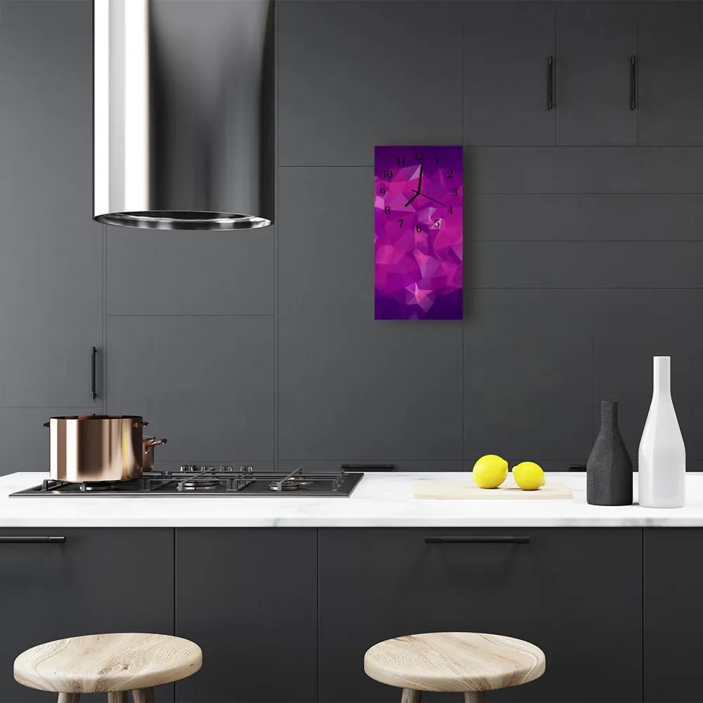 Ceas de perete din sticla vertical Grafică artă abstractă violet