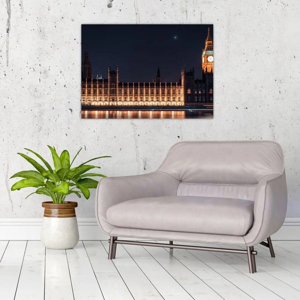 Tablou pe sticlă cu Big Ben din Londra (70x50 cm)