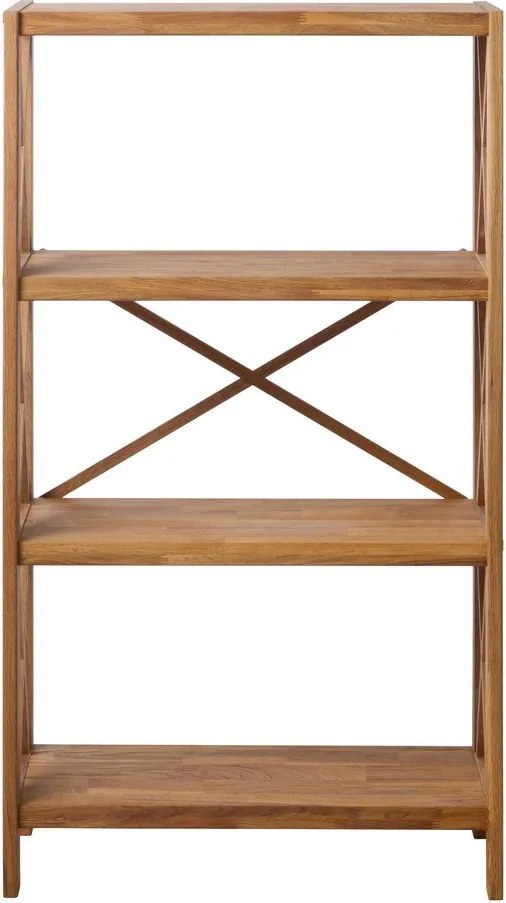 Etajeră în culoare naturală din lemn de stejar 70x124 cm X-Shelf – Unique Furniture