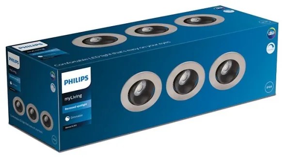 SET 3x corp de iluminat LED dimabil pentru baie Philips ABROSA LED/9W/230V IP44
