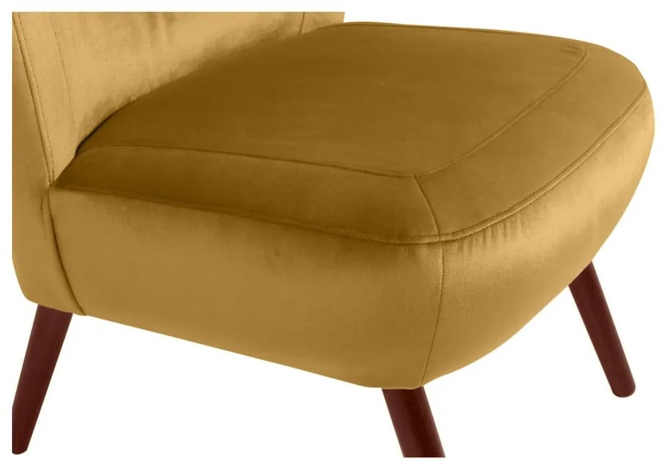 Fotoliu Max Winzer Sari Velvet, galben